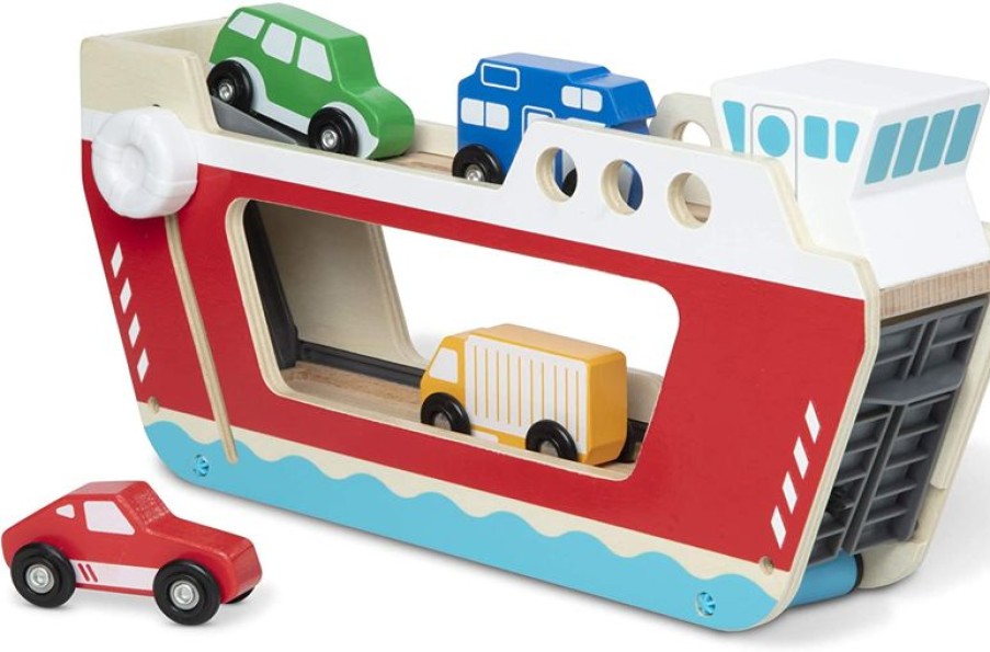 Melissa & Doug Ferry Y 4 Vehiculos De Madera - Melissa & Doug | Gruas, Tractores, Aviones...