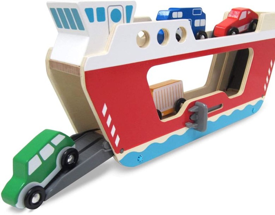 Melissa & Doug Ferry Y 4 Vehiculos De Madera - Melissa & Doug | Gruas, Tractores, Aviones...