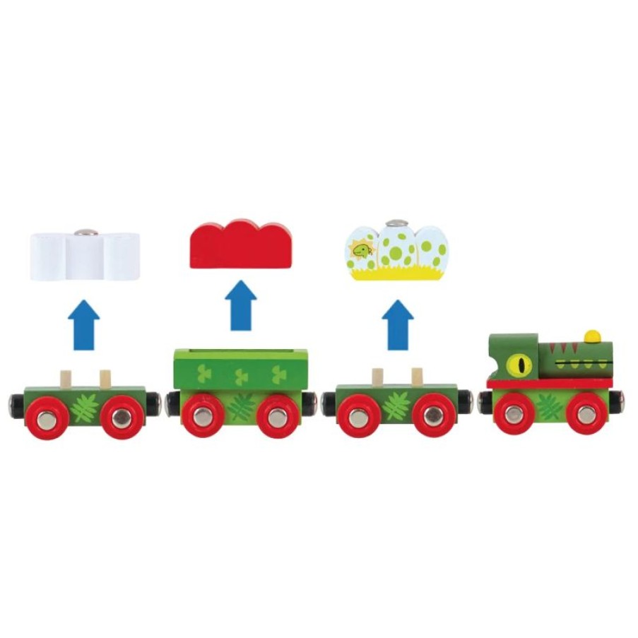 Bigjigs Toys Locomotora Y Vagones Dinosaurio - Bigjigs Toys | Locomotoras, Vagones Y Trenes Brio