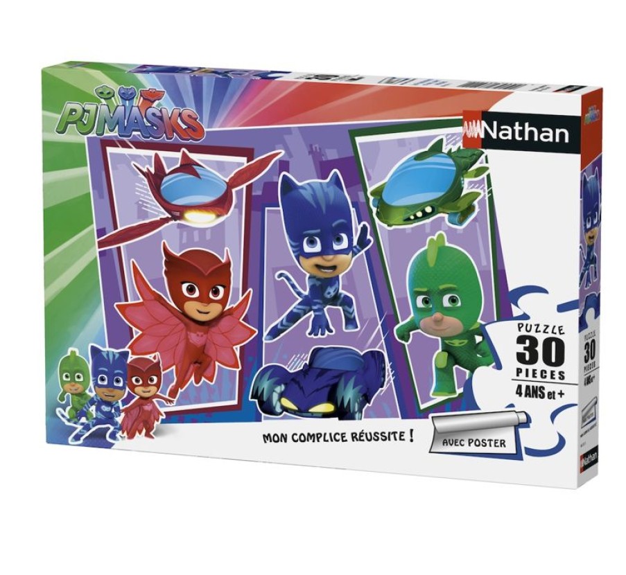 Nathan Puzzle De Los Pijamasques 30 Piezas - Nathan | Puzzles De 20 A 48 Piezas