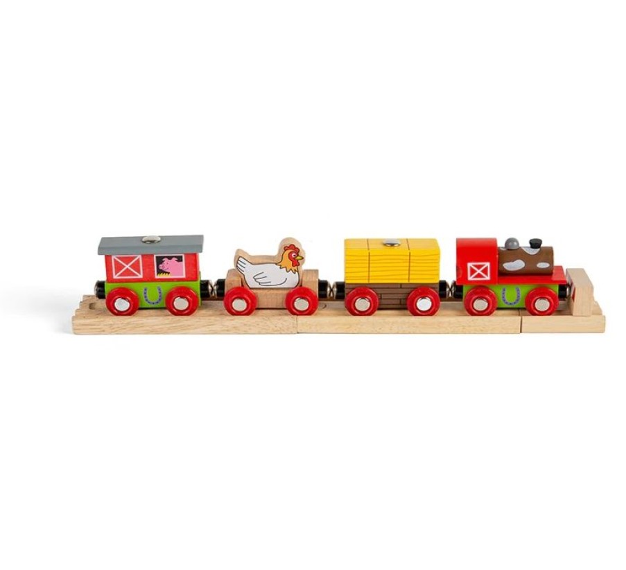 Bigjigs Toys Tren De Madera Granja - Bigjigs Toys | Locomotoras, Vagones Y Trenes Brio