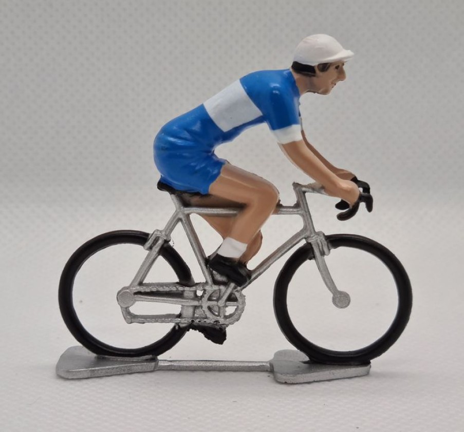 Fonderie Roger Figurita Ciclista R Maillot Azul Y Blanco - Fonderie Roger | Ciclistas En Miniatura