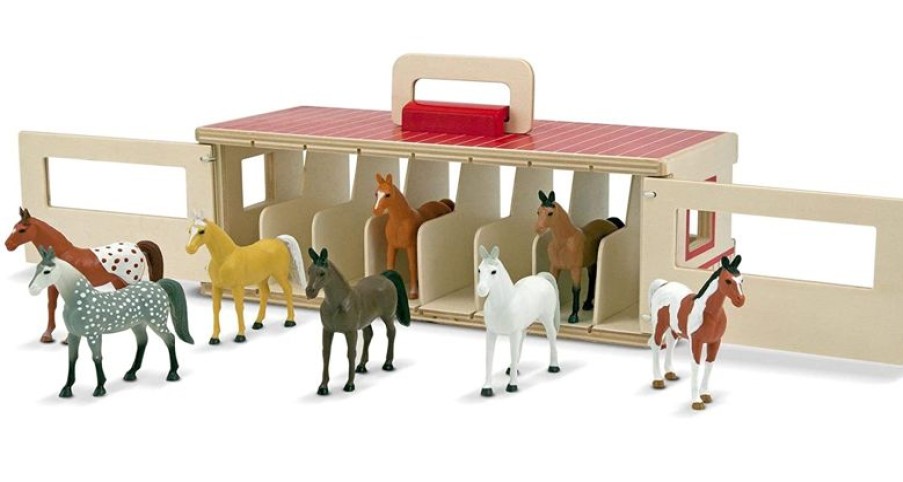 Melissa & Doug Cajas Para Caballos Transportables De Gran Tamano - Melissa & Doug | Granja, Safari Y Caballos