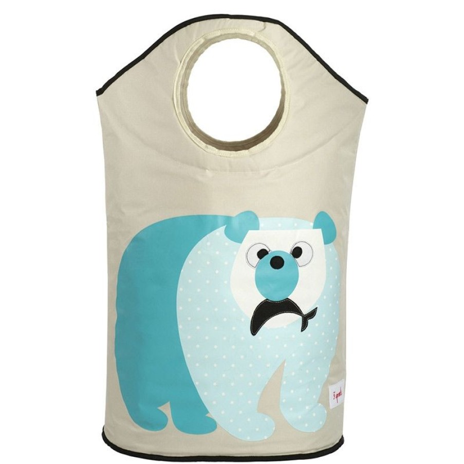 3 Sprouts Cesta De La Ropa Del Oso Polar - 3 Sprouts | Cajas De Juguetes Y Muebles De Almacenamiento