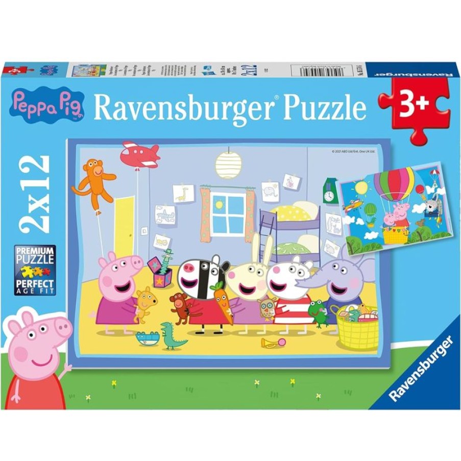 Ravensburger Puzzle Las Aventuras De Peppa Pig 2X12 Pcs - Ravensburger | Rompecabezas De 12 Piezas