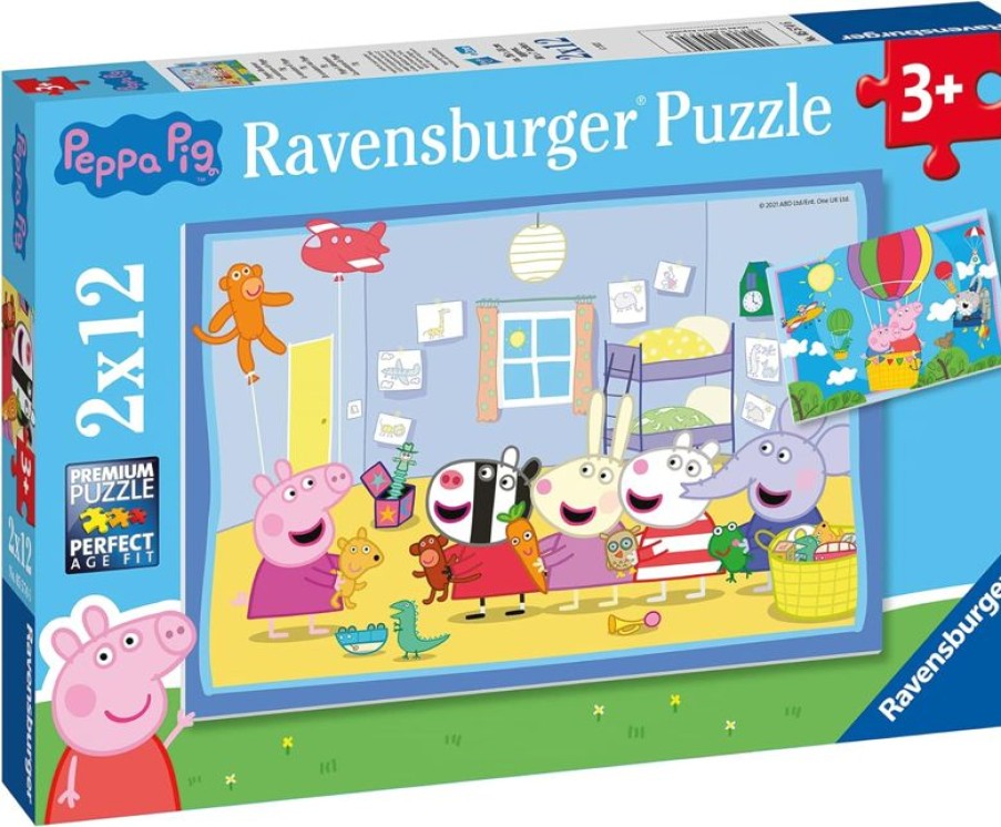 Ravensburger Puzzle Las Aventuras De Peppa Pig 2X12 Pcs - Ravensburger | Rompecabezas De 12 Piezas