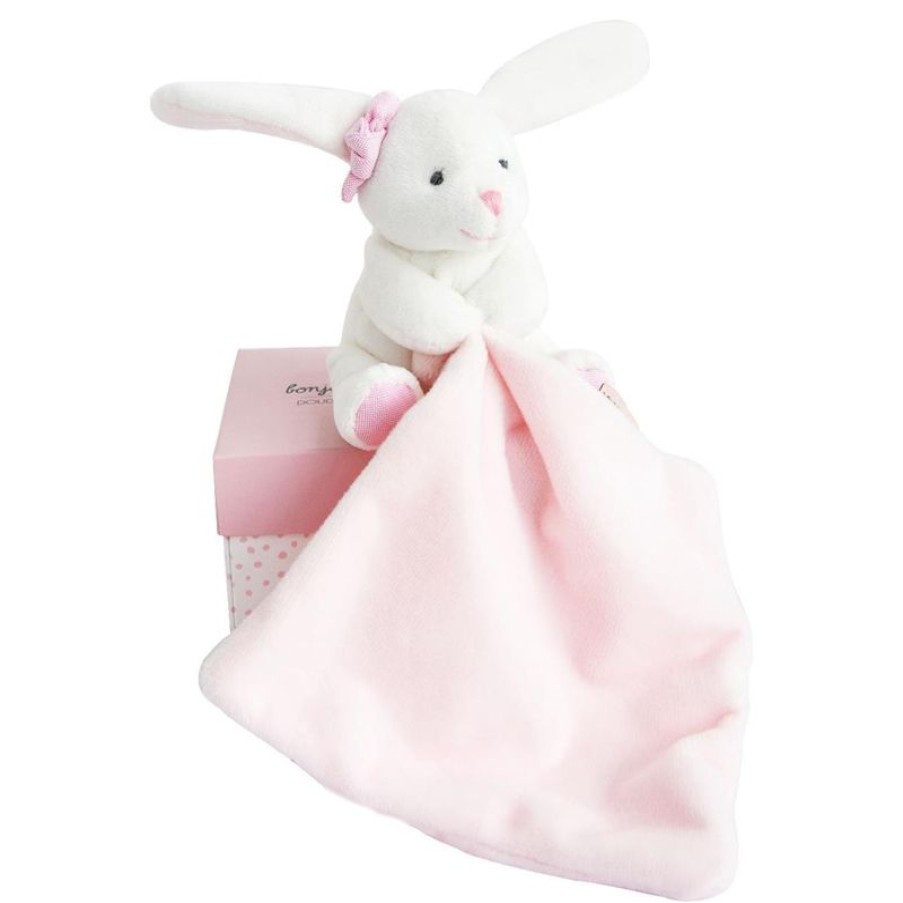 Doudou et Compagnie Conejo Peluche Con Panuelo Rosa En Una Caja De Flores - Doudou Et Compagnie | Doudous