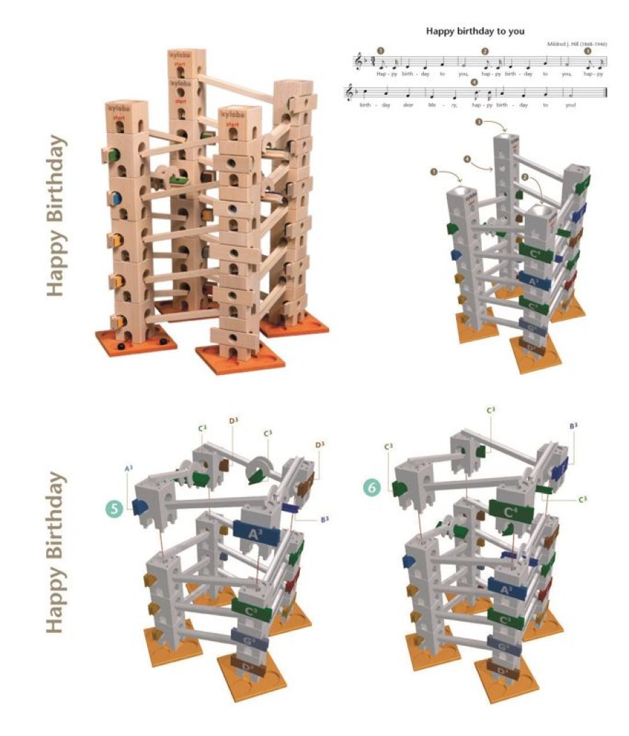 Xyloba Pista Melodica De Marmol Happy Birthday - Xyloba | Circuitos Y Toboganes De Bolas