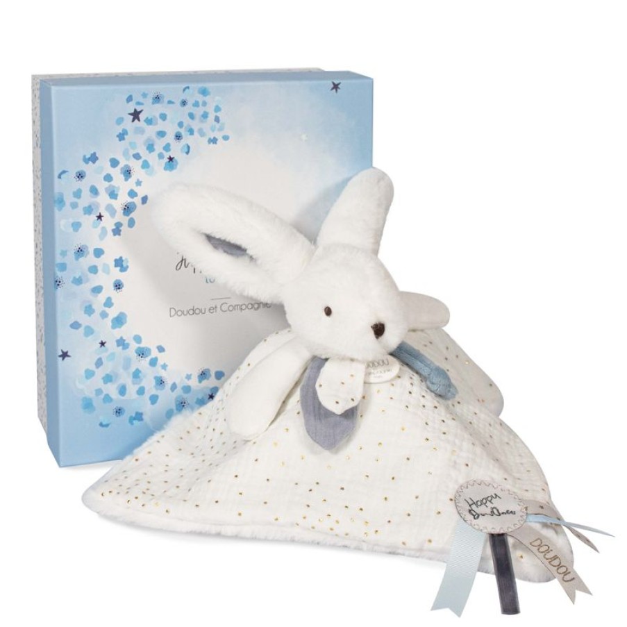 Doudou et Compagnie Happy Glossy Doudou Pompon Blanc - Doudou Et Compagnie | Doudous