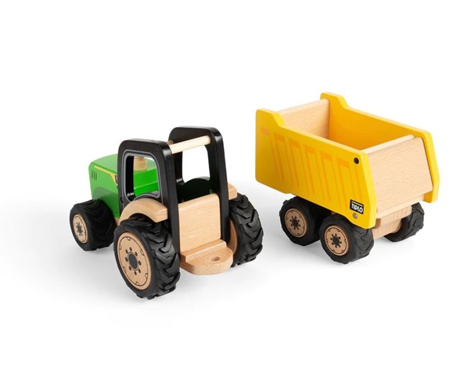 Bigjigs Toys Tractor Y Remolque De Madera - Bigjigs Toys | Gruas, Tractores, Aviones...