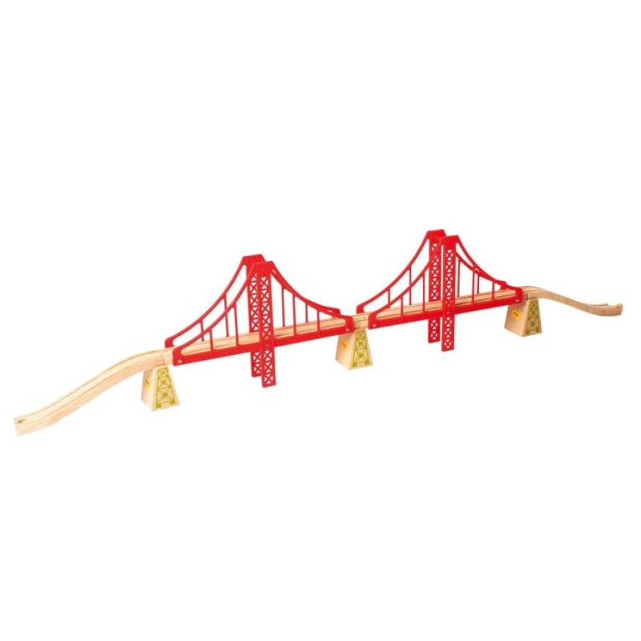 Bigjigs Toys Puente Colgante Doble - Bigjigs Toys | Estaciones De Ferrocarril, Puentes Y Edificios De La Brio