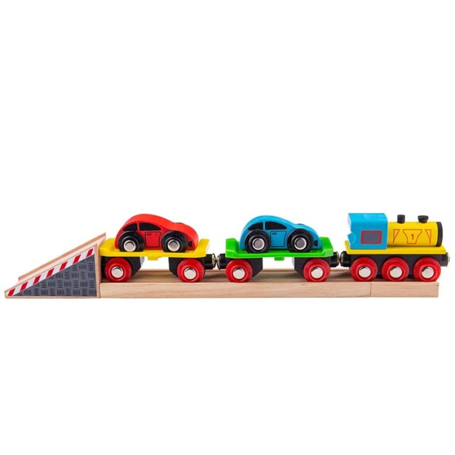 Bigjigs Toys Tren Para Transporte De Coches - Bigjigs Toys | Locomotoras, Vagones Y Trenes Brio