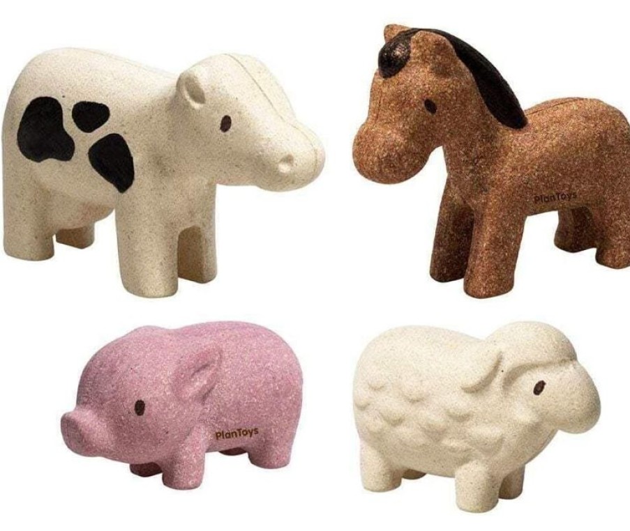 Plan Toys Figuras - 4 Animales De Granja - Plan Toys | Animales De Granja