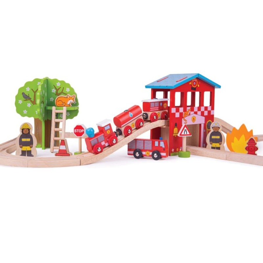 Bigjigs Toys Circuito De Tren Fuego Y Rescate - Bigjigs Toys | Rutas Del Tren Brio