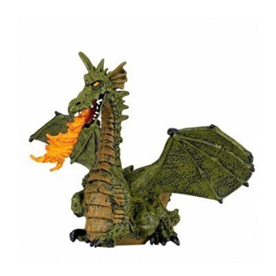 Papo Figura De Dragon Alado Verde Con Llama - Papo | Cuentos Y Leyendas