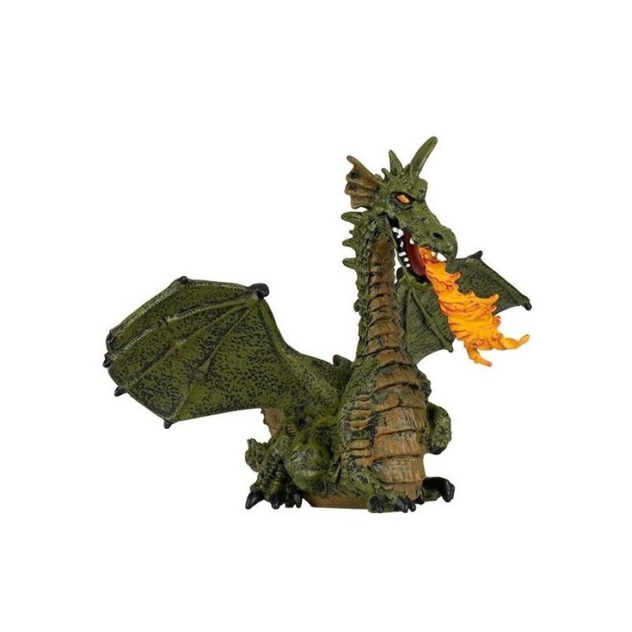 Papo Figura De Dragon Alado Verde Con Llama - Papo | Cuentos Y Leyendas