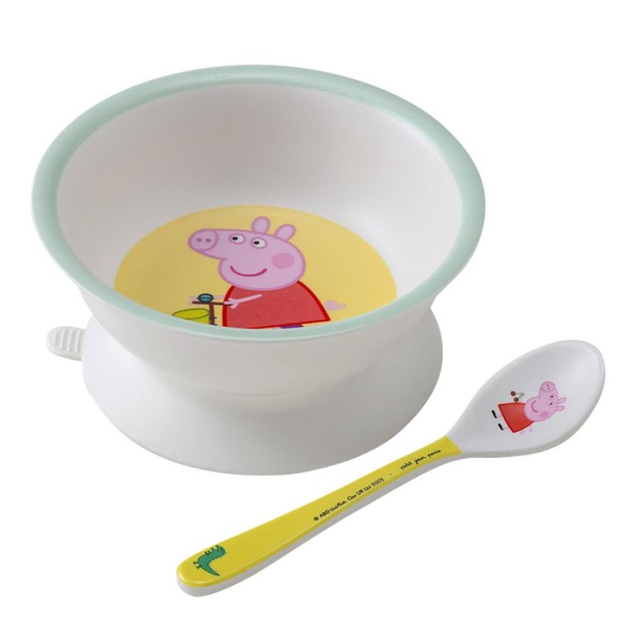 Petit Jour Tazon De Succion Con Cuchara Peppa Pig - Petit Jour | Una Mesa