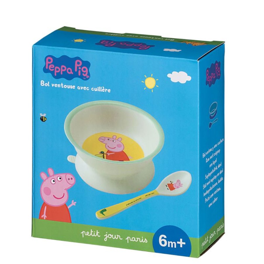 Petit Jour Tazon De Succion Con Cuchara Peppa Pig - Petit Jour | Una Mesa