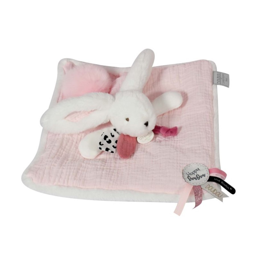 Doudou et Compagnie Happy Blush Doudou Pompon Rose - Doudou Et Compagnie | Doudous