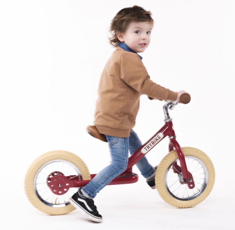 Trybike Trybike Draisienne Acero Rojo Vintage - Trybike | Draisiennes Y Bicicletas De Madera