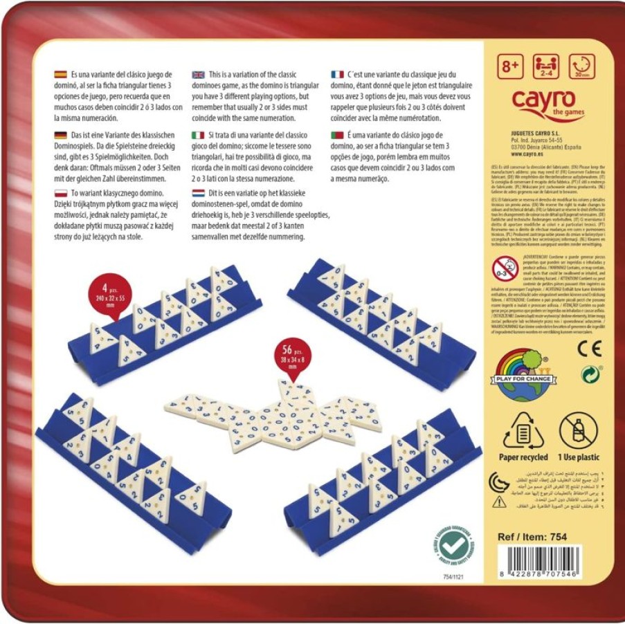 Cayro Domino Triangular - Caja De Metal - Cayro | Dominos, Loto Et Memory