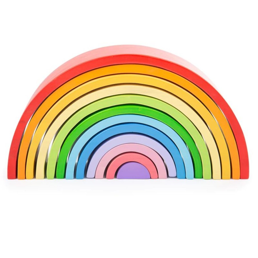 Bigjigs Toys Juego Arco Iris Grandes De Madera - Bigjigs Toys | Juguetes Para El Aprendizaje Temprano Y La Motricidad