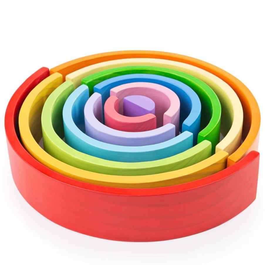 Bigjigs Toys Juego Arco Iris Grandes De Madera - Bigjigs Toys | Juguetes Para El Aprendizaje Temprano Y La Motricidad