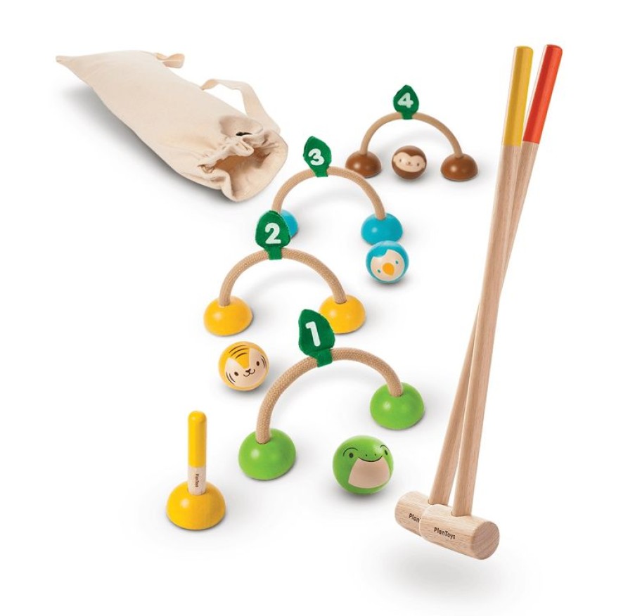 Plan Toys Juego De Croquet - Plan Toys | Bolos, Petanca Y Croquet