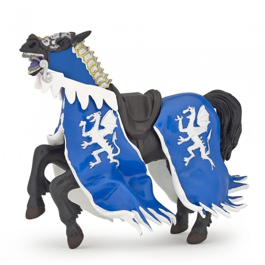 Papo Figura Caballo Del Rey Con Dragon Azul - Papo | Caballeros