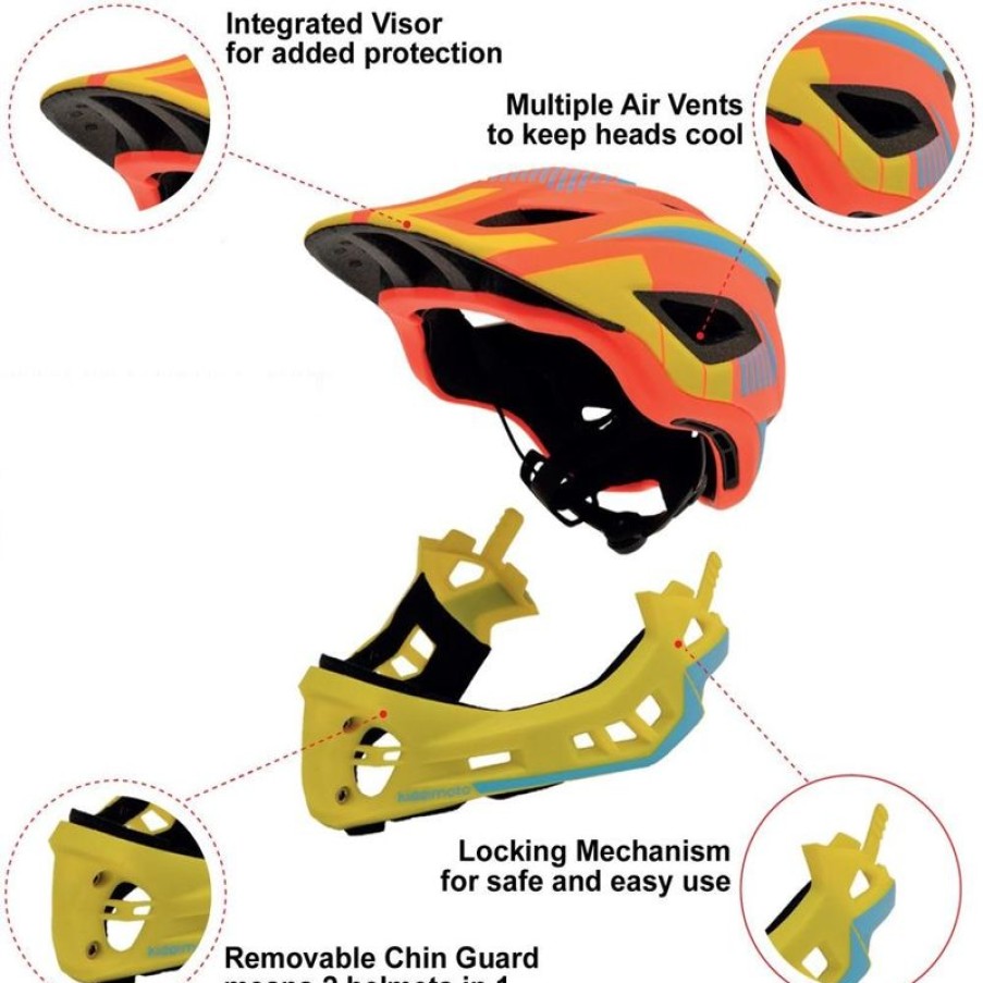 Kiddimoto Casco Integral Naranja M - Kiddimoto | Cascos Y Guantes