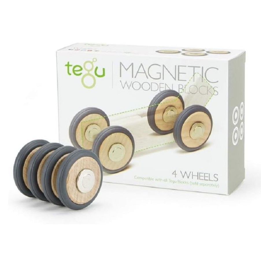 Tegu Juego De 4 Ruedas Magneticas De Madera Tegu - Tegu | Imanes, Libros Magneticos Y Juegos Magneticos