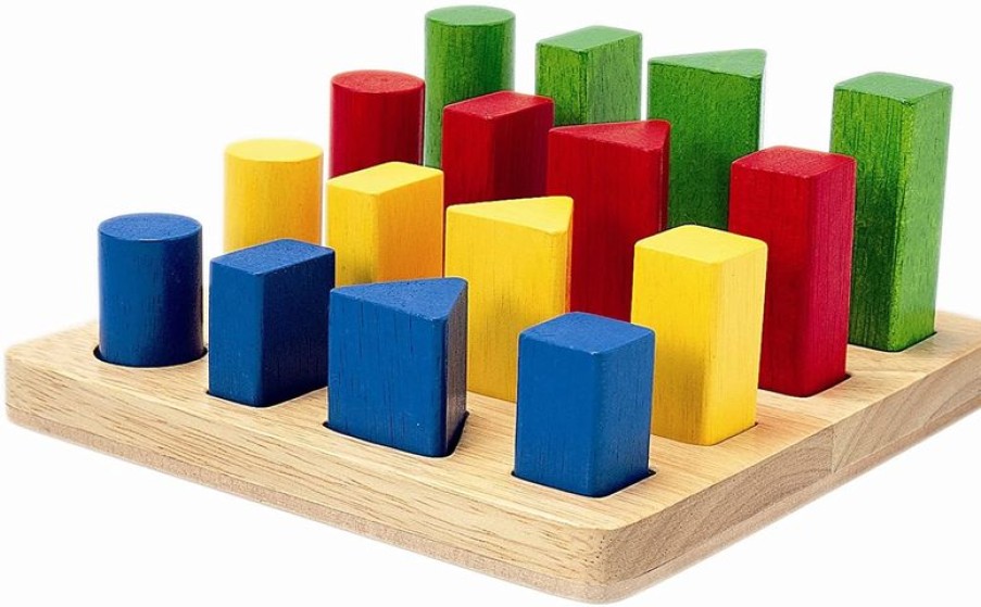 Plan Toys Bandeja De 4 Formas Geometricas - Plan Toys | Juegos Montessori