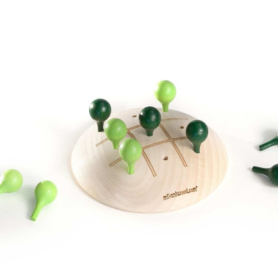 Milaniwood Juego De Tres En Raya Verde - Milaniwood | Juegos De Puzzle, Estrategia Y Logica