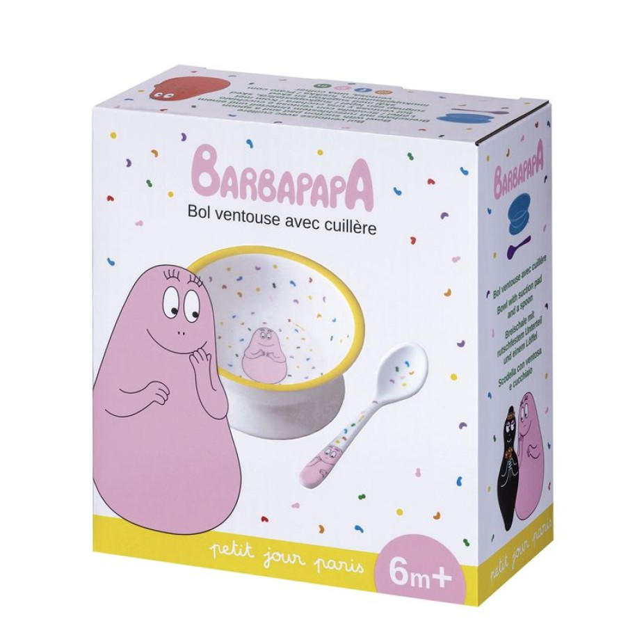 Petit Jour Tazon De Succion Con Cuchara Barbapapa - Petit Jour | Una Mesa