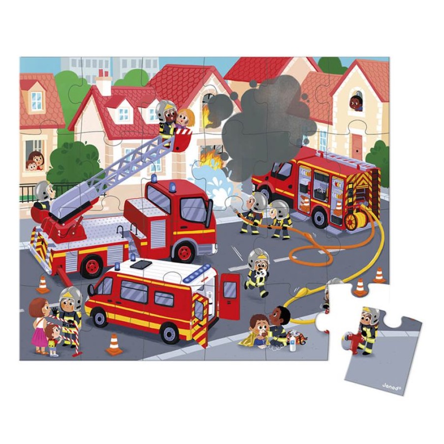 Janod Puzzle De Bomberos 24 Piezas - Janod | Puzzles De 20 A 48 Piezas