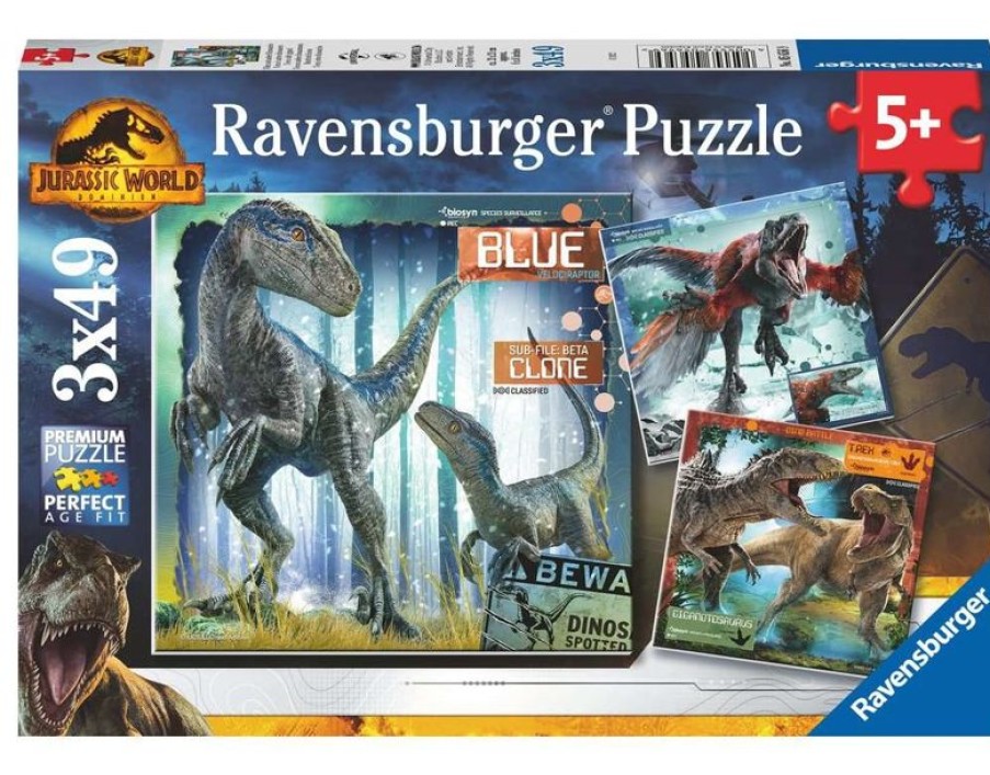 Ravensburger Puzzle T-Rex Jurassic World 3X49 Uds - Ravensburger | Puzzles De 50 A 80 Piezas