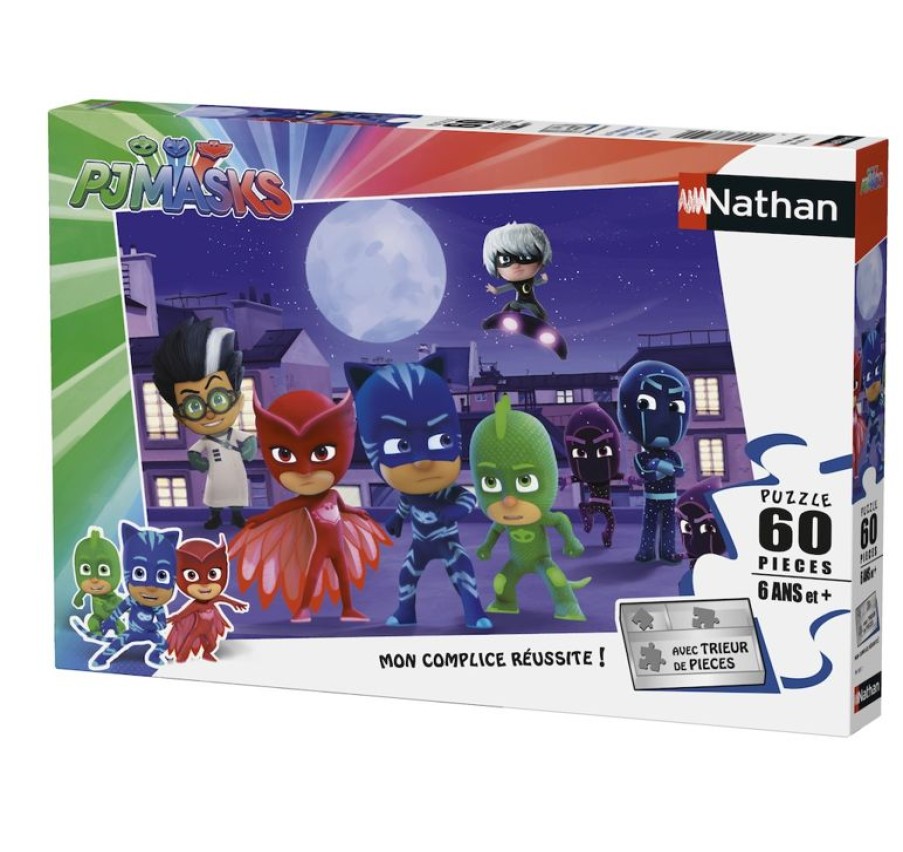 Nathan Puzzle Pyjamasques Vs Super Villanos 60 Piezas - Nathan | Puzzles De 50 A 80 Piezas