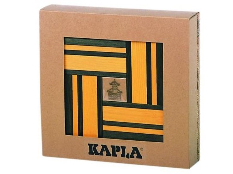 Kapla Caja De 40 Cartones Verdes Y Amarillos Con Libro - Kapla | Tablas De Madera