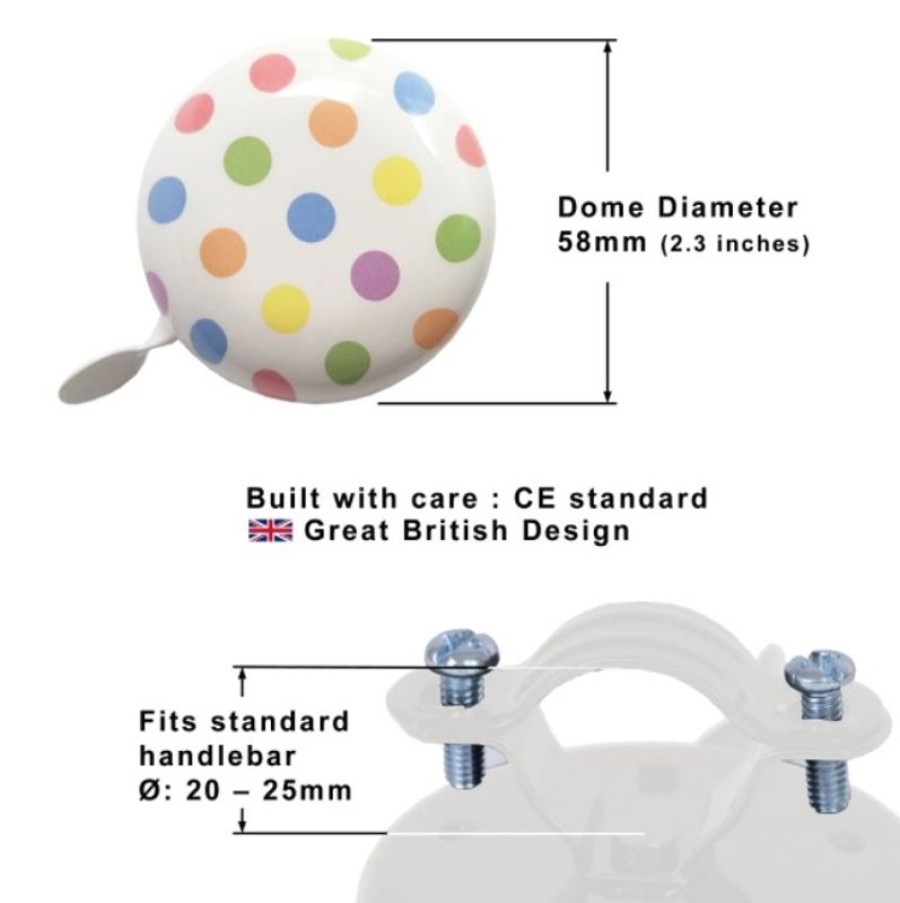 Kiddimoto Sonnette Velo Pastel Dotty - Kiddimoto | Cascos Y Guantes