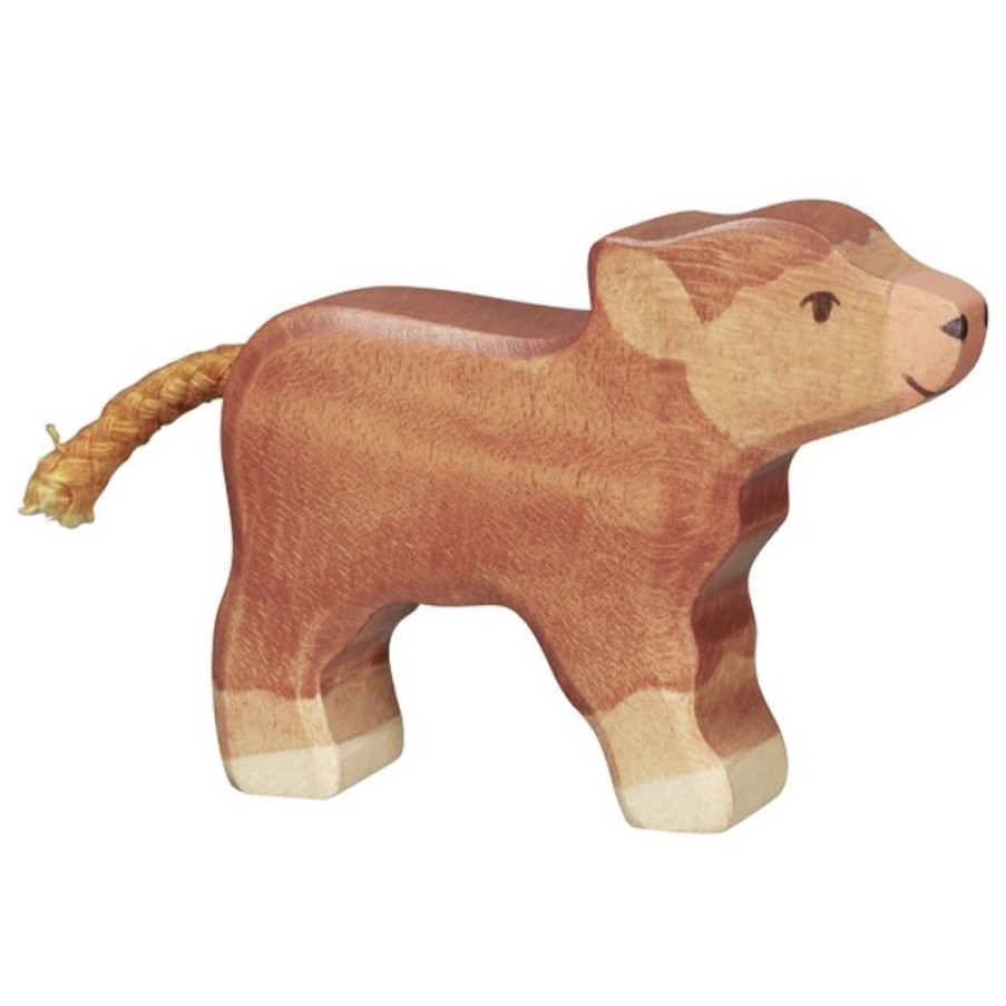 Holztiger Figura De Ternero De Ganado De Las Tierras Altas - Holztiger | Animales De Granja