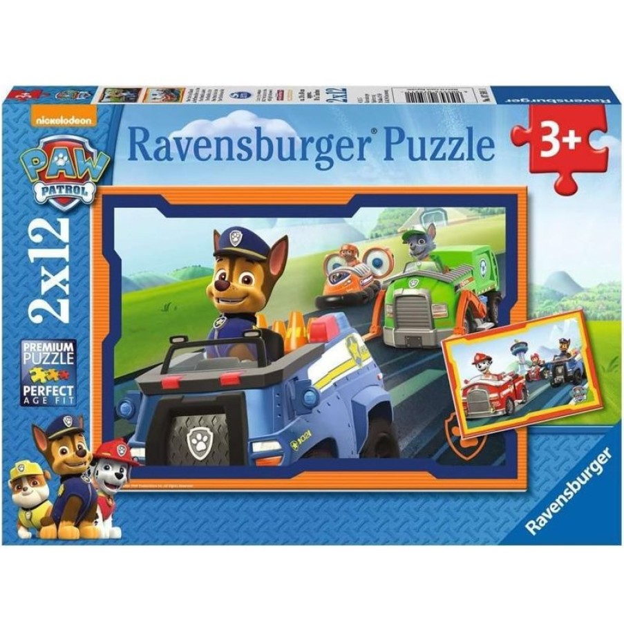 Ravensburger Puzzle Chase Y La Paw Patrol 2X12 Pcs - Ravensburger | Rompecabezas De 12 Piezas