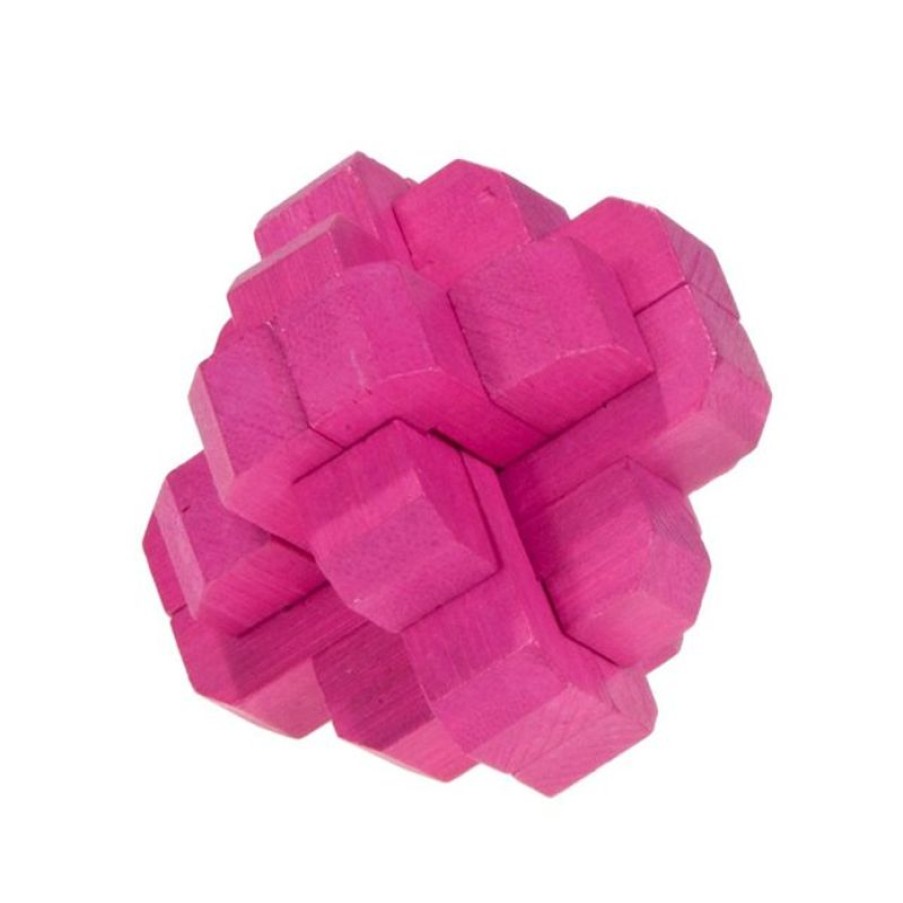 Fridolin Puzzle De Bambu El Nudo Redondo Magenta - Fridolin | Puzzles Y Rompecabezas