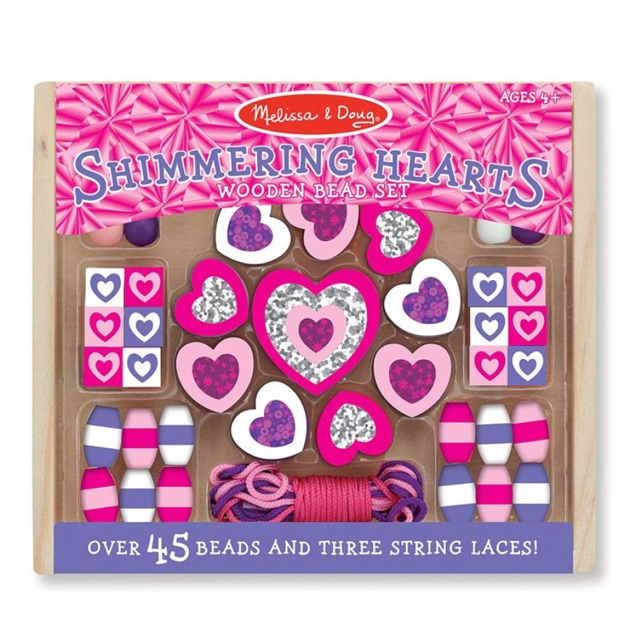 Melissa & Doug Cuentas De Madera Corazones Brillantes - Melissa & Doug | Actividades Creativas De Ocio