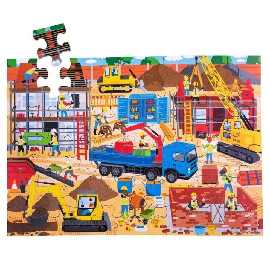 Bigjigs Toys Rompecabezas Gigante Sitio De Construccion - Bigjigs Toys | Puzzles De 20 A 48 Piezas