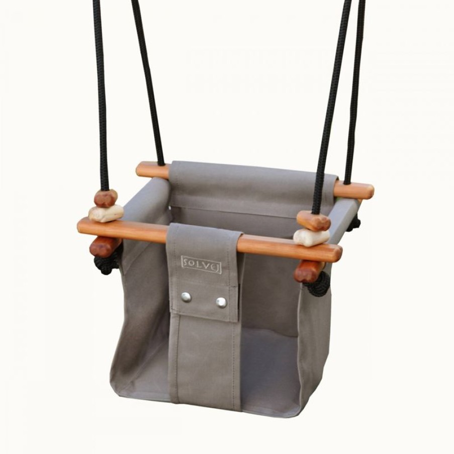 Solvej Swings Columpio De Madera Y Tela Taupe - Solvej Swings | Muebles De Jardin, Columpios