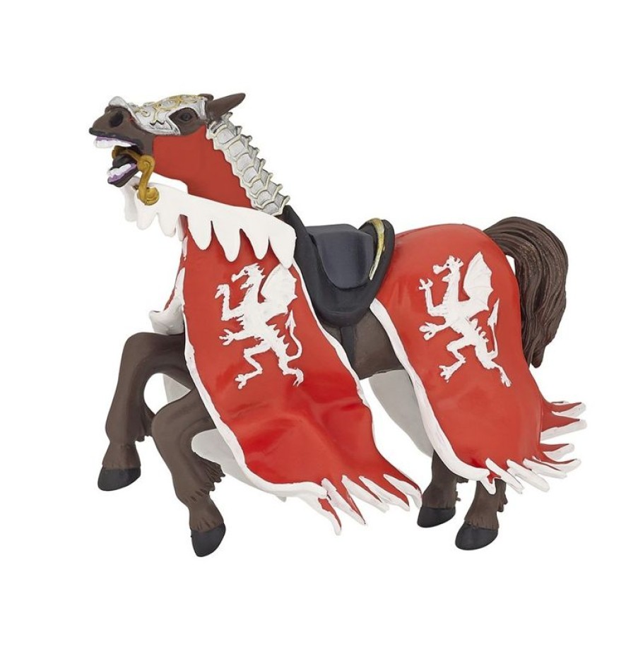 Papo Figura Caballo Del Rey Con Dragon Rojo - Papo | Caballeros