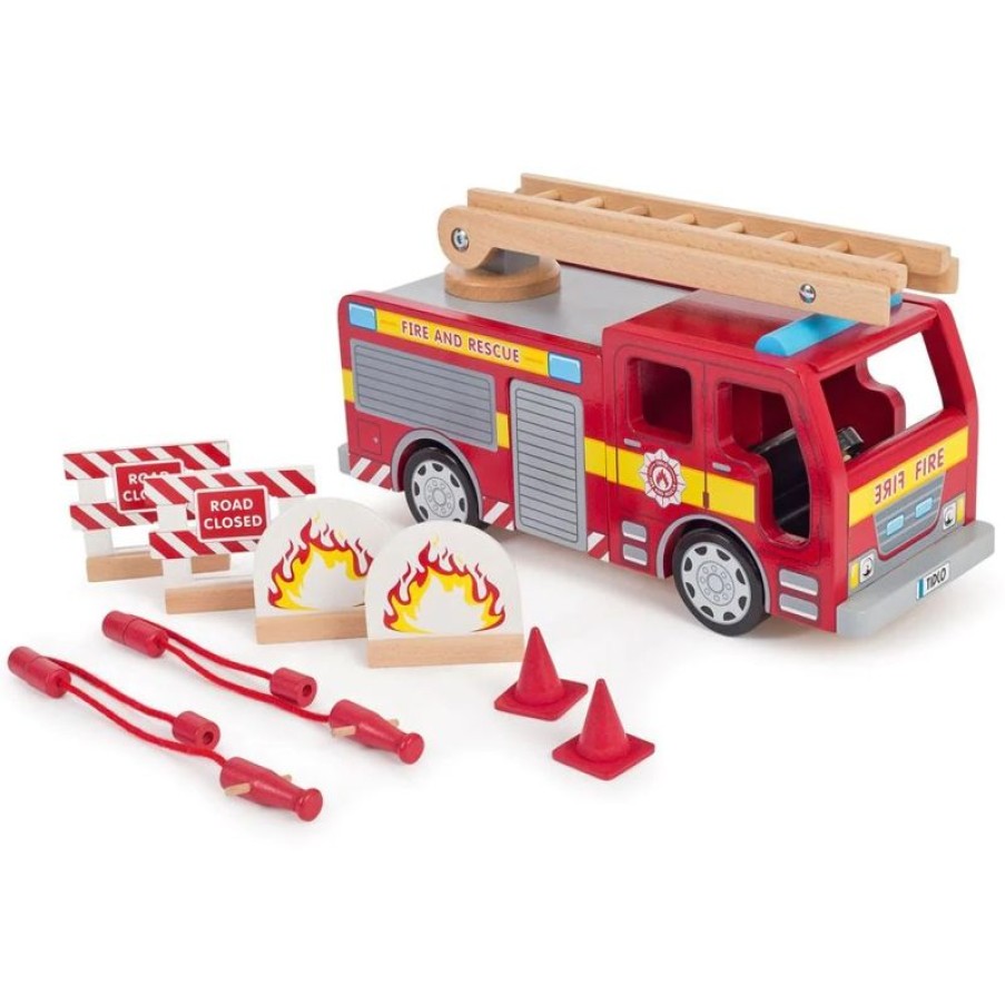 Bigjigs Toys Camion De Bomberos De Madera - Bigjigs Toys | Los Bomberos, La Policia