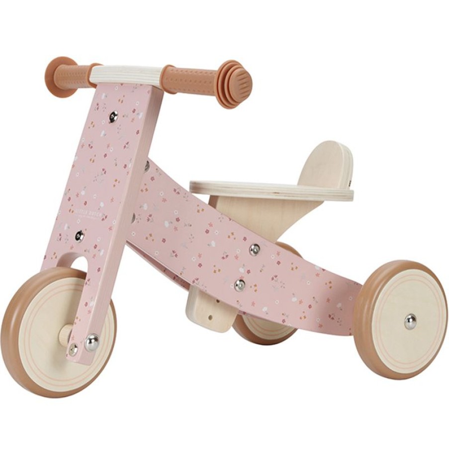 Little Dutch Triciclo De Madera Rosa - Little Dutch | Draisiennes Y Bicicletas De Madera