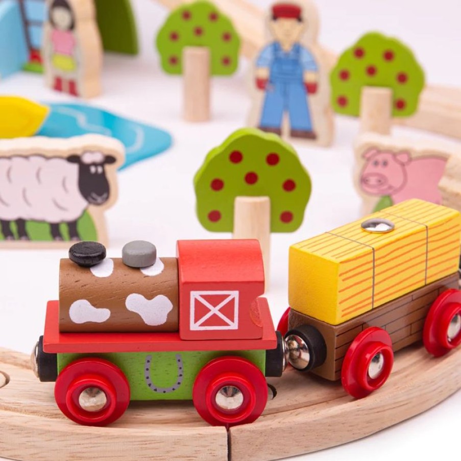 Bigjigs Toys Juego De Tren De Granja - Bigjigs Toys | Rutas Del Tren Brio