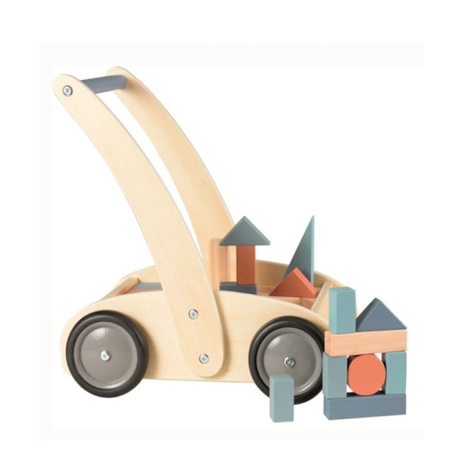 Egmont Toys Carrito Andador Con Bloques De Madera - Egmont Toys | Bloques De Construccion